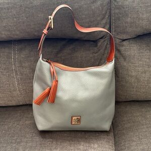 Dooney & Bourke Leather Hobo in Gray and Orange